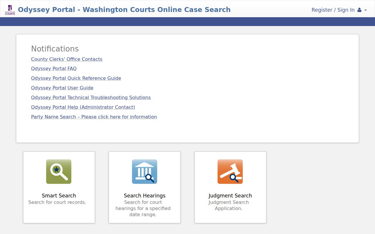 Washington Odyssey Portal case search for Hazel Dell resident research